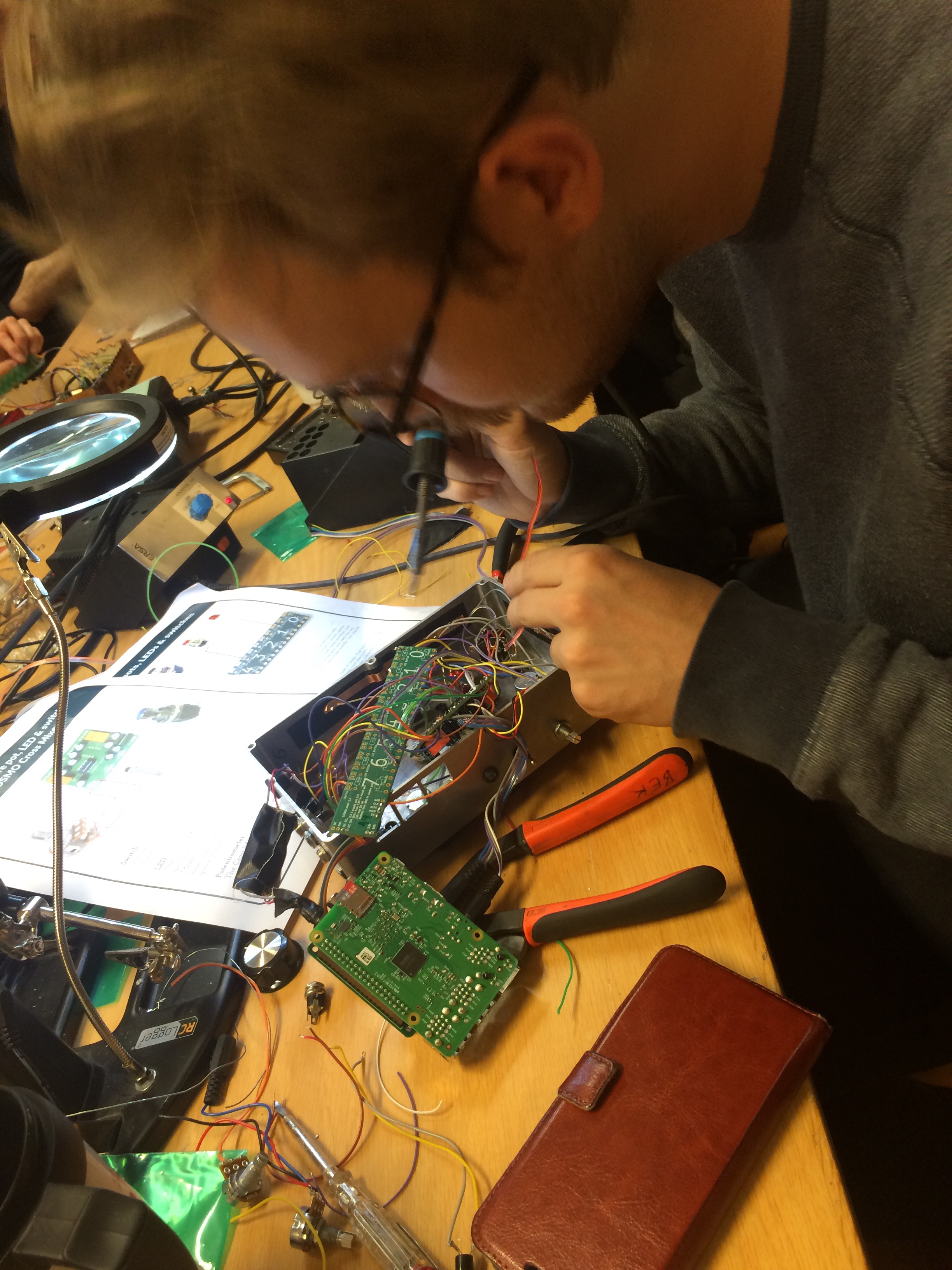 Soldering in action